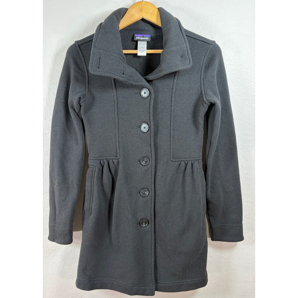 Patagonia Womens Better Sweater Coat Fleece Button Front Small Black Gorpcore